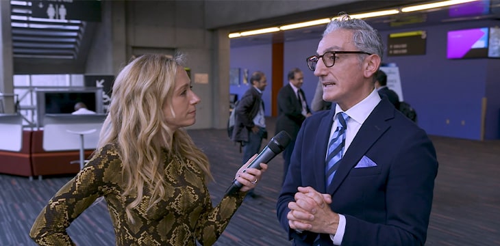 Giovanni Franzese with Becky Liggero in CoinGeek Backstage